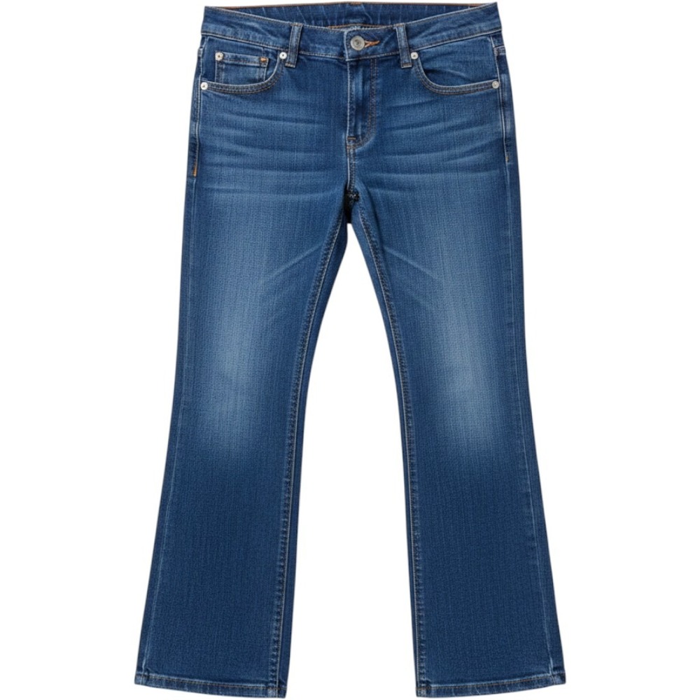 Gymboree Girls Jeans Size 8 Plus Blue Denim Flare Leg Adjustable Waist Stripe‎